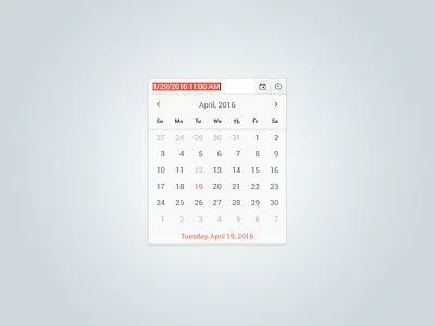 Date & Time Picker calendar component date datepicker dropdown time timepicker ui widget