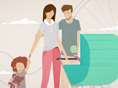 Happy Family v2 boy child colors explainer family mother park video