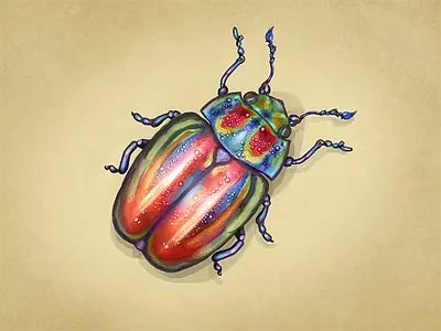 A Shiny Bug art bug design digital painting drawing hand drawn handmade icon illustration painting photoshop red