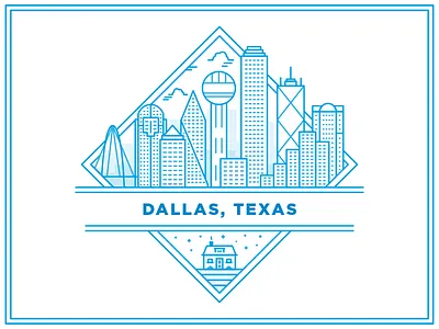 Favor in Dallas dallas delivery favor house illustration line skyline stars texas