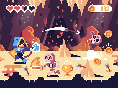 RPG Game Concept adventure character concept flat game hero illustration mobile rpg skeleton vector video game