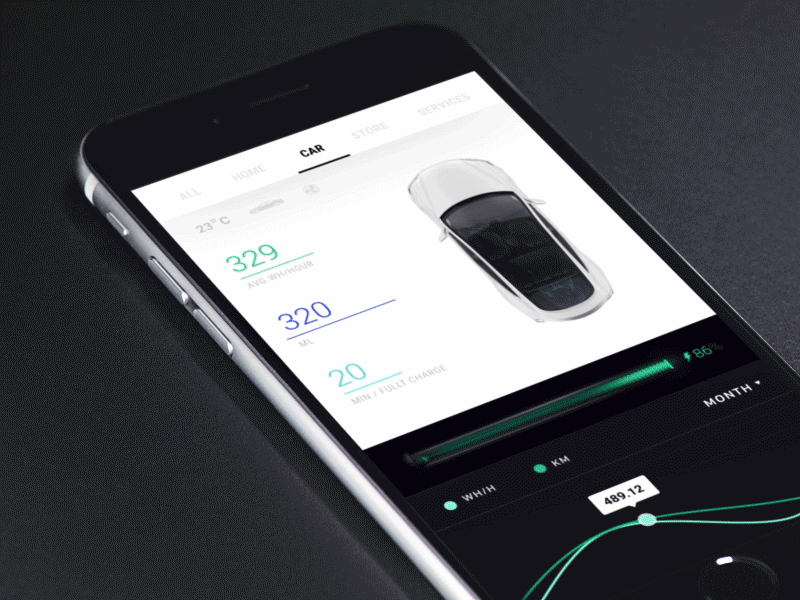 Tesla control center for smart home product 3d automotive car center control design enngine immersive ios ios 12 iphone mobile motion motor simple sketch start tesla ui ux