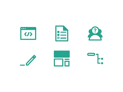 Web Design / Marketing / Development Icons design development document flat icons line marketing simple sitemap ui web wireframe
