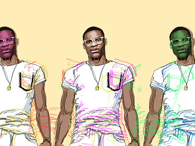 Warhol Westbrook basketball drawing fashion illustration nba nyc okc oklahoma city playoffs russell westbrook thunder warhol