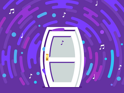 Music behind the door door flat illustration music note stolz tracklib