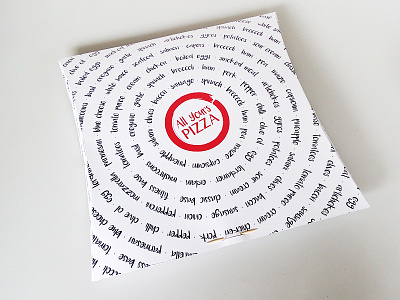 All Yours Pizza box dummy highlighter pillow pillowbox pizza typography
