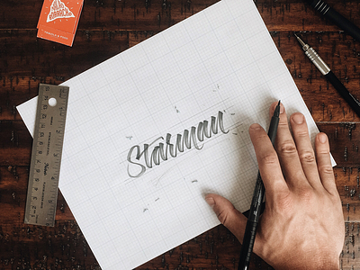 Starman brushpen brushtype custom type hand lettering handmade lettering logotype script sketch tombow type typography