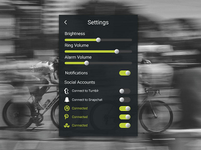 Day 7 Settings dailyui dailyui007 dailyui07