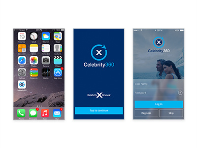Celebrity360 Mobile mobile app design splash pages