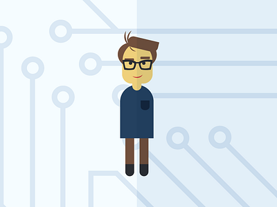Joe flat glasses icon illustration person portrait vector