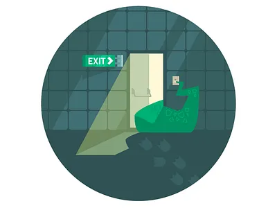 REX Exit dinosaur door exit illustration sign t rex tiles