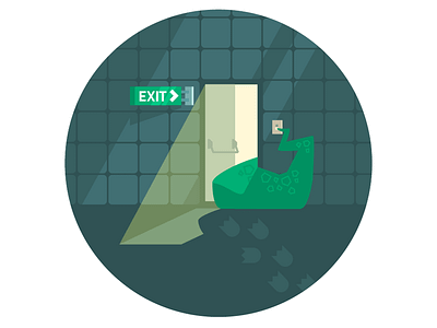 REX Exit dinosaur door exit illustration sign t rex tiles