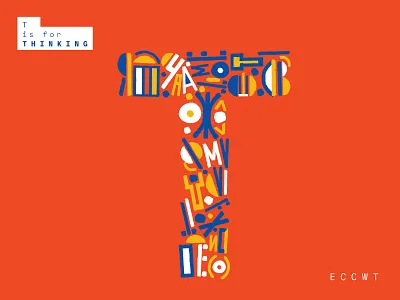 T is for Thinking branding creative custom letters id illustration layout minimal outline playful type typography