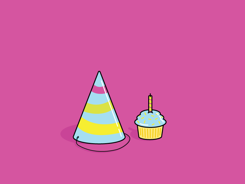 Quarter-Life Crisis Team 25 adorable animation birthday celebration cupcake cute fireworks gif illustration party precious