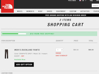 Gift Options checkout gift options ux design wireframe