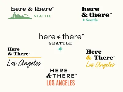Here&There Logo Concepts branding concepts design icon identity logo logotype los angeles seattle travel typography