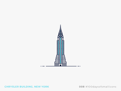 008 - #100daysofsmallicons building chrysler icon illustration landmark new york travel usa vector world