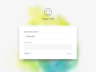 Login Screen cms form input login