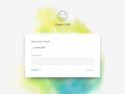 Login Screen cms form input login