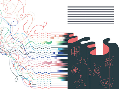 editorial sketch - "fabric of nature" big bang illustration physics science