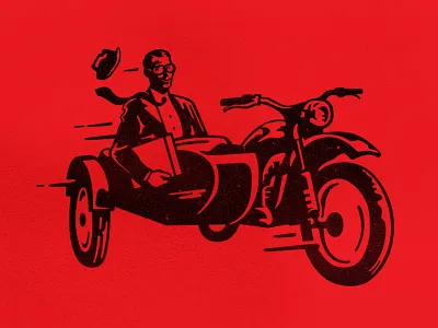 Onboardability :: Side Car Passenger 1950s briefcase hat motorcycle passenger sidecar