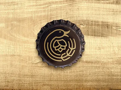Brewery Logo barley beer bottle cap goose hops logo stripes