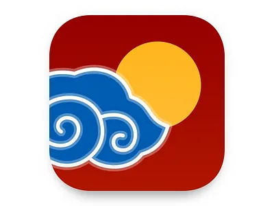 Weather App Icon - Chinese Style app app icon chinese dailyui figma flat icon illustration ios simple ui weather