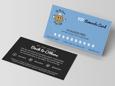 Froyo Café Punch Card business card froyo frozen yogurt mockup punch card rewards card