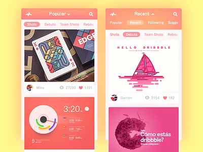 Dribbble userinterface