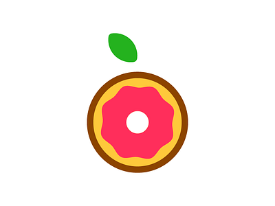 Healthy donut. candy donut fresh healthy icon leaf logo mark sugar symbol