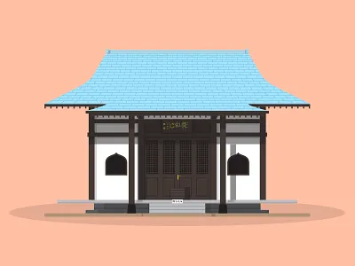 48/50: Japanese Cemetery Park architecture buildings cemetery flat design illustration japanese park singapore
