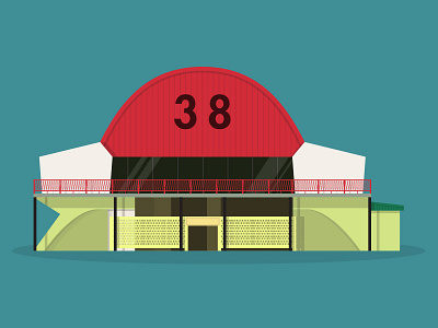 47/50: "The Coffin Market" architecture buildings coffin flat design illustration market singapore