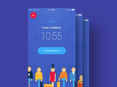 App app character illustration ios schedule tickets trains ui