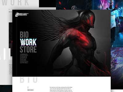 BossLogic re-design animation full screen grid hero interface menu project sidebar ui ux video web