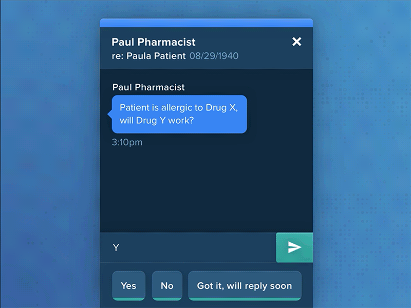 Healthcare chat app animation app chat framer healthcare javascript prototype social ui