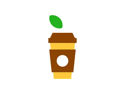 Healthy coffee. coffee fresh healthy icon leaf logo mark symbol