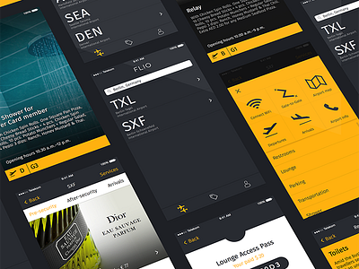 FLIO - Enjoy the airport. airport android flio informationarchitecture interfacedesign ios ui userexperience ux