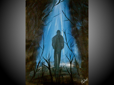 Walk Away acrylic painting dark theme poetry