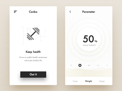 Canbo app black clean health ios keep minimal minimalist mobile monochrome ui white