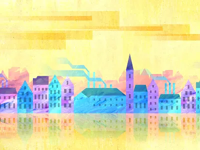 Skyline belgium building city colourful factory industrial riverbank skyline texture town vibrant village