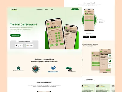 Mini Golf Scorecard UI cleanui figma golfapp minimaldesign productdesign socialimpact uiux userexperience uxresearch uxwriting webapp webdesign