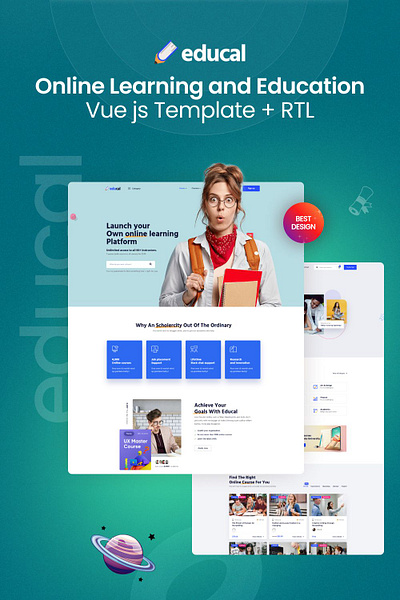 Educal – Online Learning and Education Vue js Template + RTL academy college courses education elearning online courses