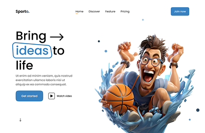 Fluid Dynamics: Basketball in Motion design figma hero section ui design uiux user interface ux