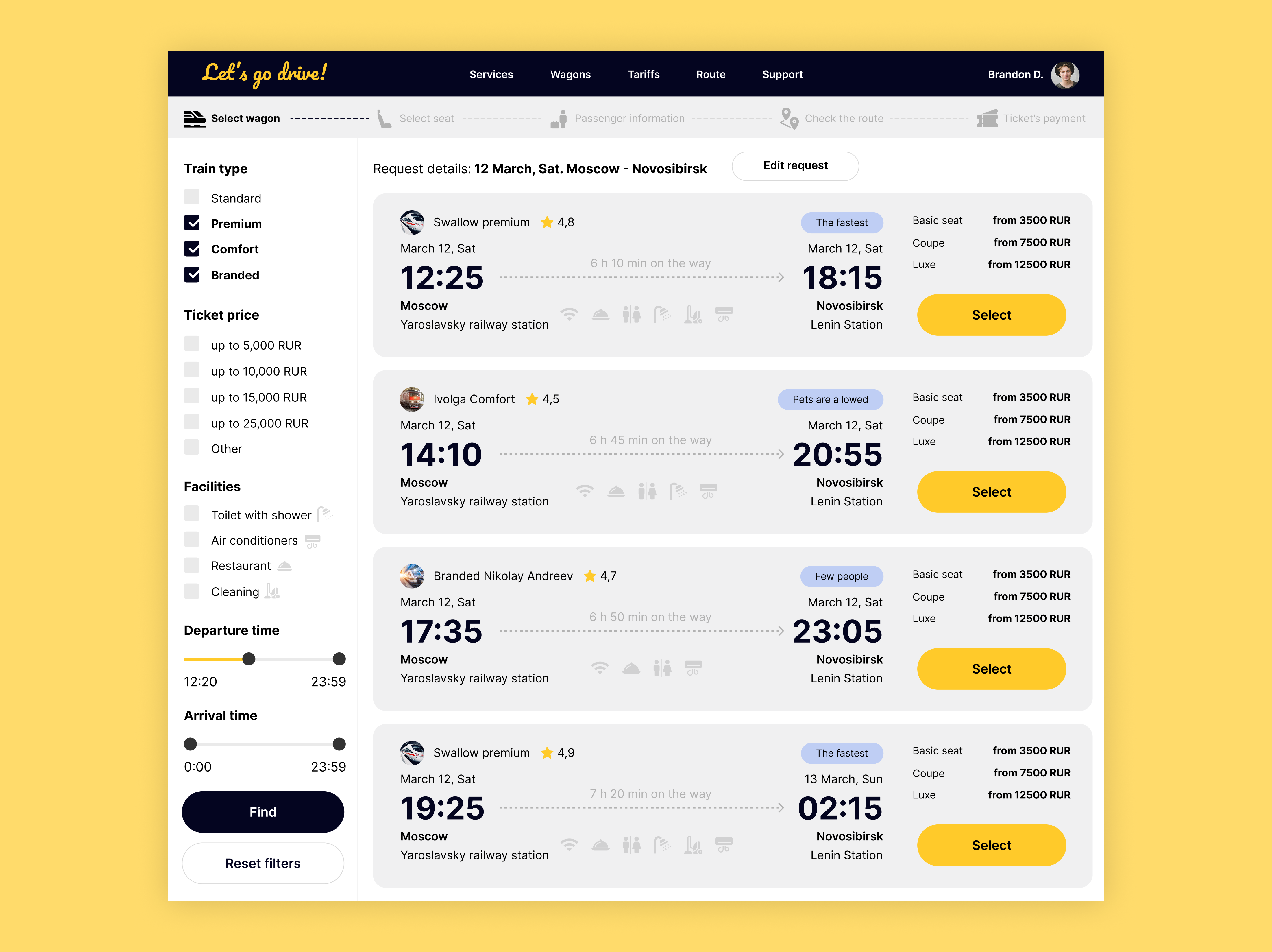 Railway application booking app design figma railway app railway tickets app tickets app transport app traveltech ui uxui design web web app