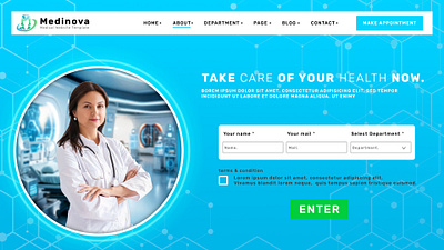 Health Care Web Design of Landing Page app design branding branding logo graphic design landing page photoshop thumbnail ui uiux web design website design