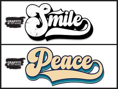 Graffiti-Inspired "Smile" & "Peace" Typography Design tshirt unique typography