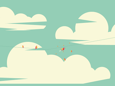 Happens adobe artist bird clouds color happen illustration italy love sky vector wacom