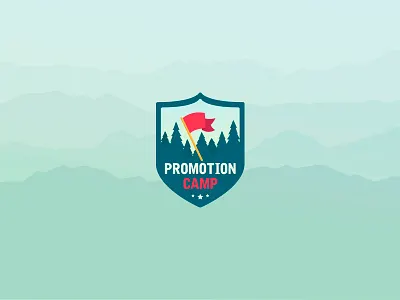 Promotion Camp Logo animation brand branding camp day flat identity landing page night promotion
