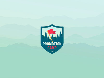 Promotion Camp Logo animation brand branding camp day flat identity landing page night promotion