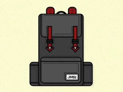 Backpack bag flat illustration simple